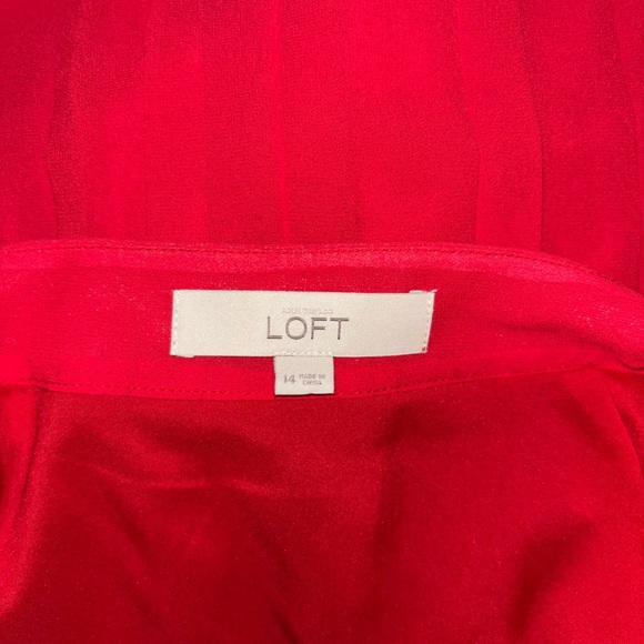 LOFT Red A-Line Skirt - Picture 2 of 2